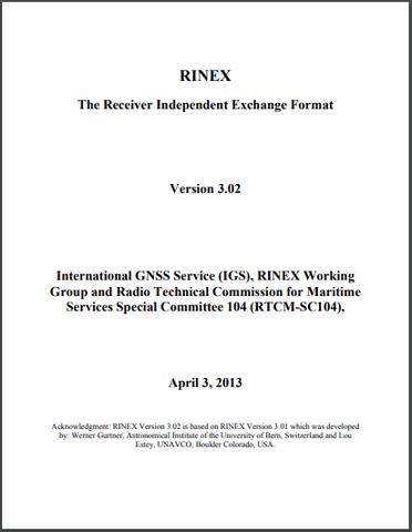 _RINEX: The Receiver Independent Exchange Format Version 3.02, 3 April 2013
