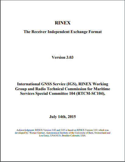 _RINEX: The Receiver Independent Exchange Format Version 3.03, 14 July ...