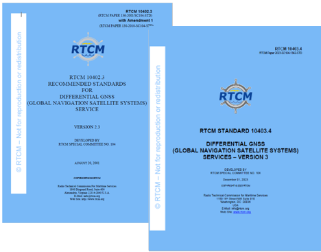 Differential GNSS package - both current RTCM standards 10402.3 with amendment and 10403.4.