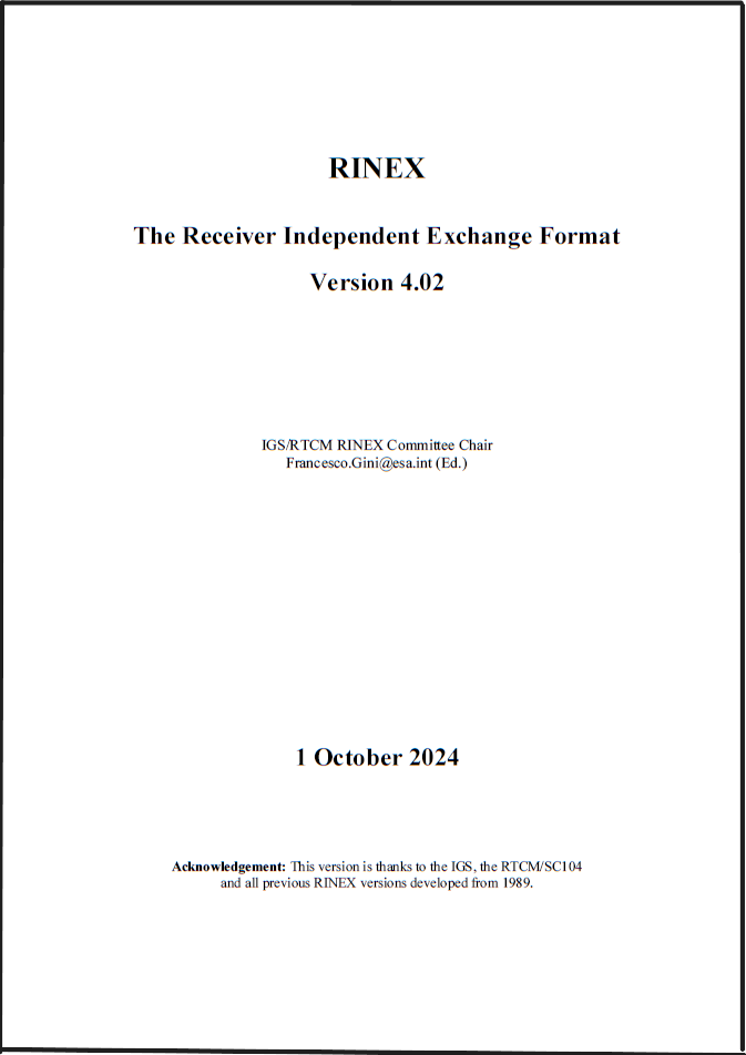 _RINEX: The Receiver Independent Exchange Format Version 4.02, 1 October 2024