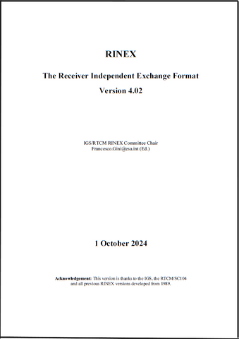 _RINEX: The Receiver Independent Exchange Format Version 4.02, 1 October 2024