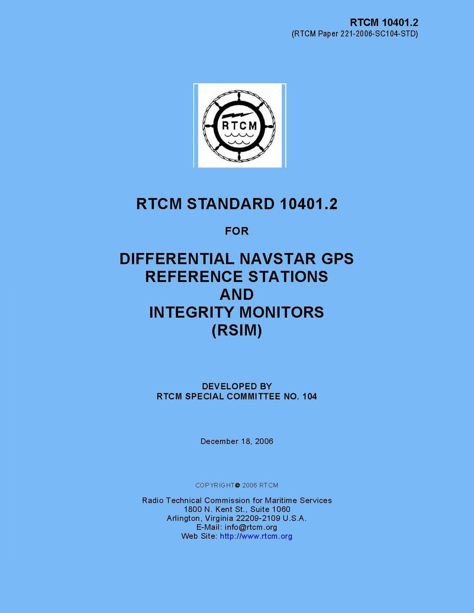 RTCM 10401.2, Standard for Differential Navstar GPS Reference Stations