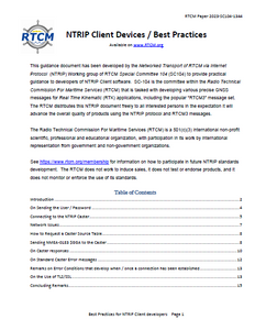 RTCM Paper 2023-SC104-1344, NTRIP Client Devices / Best Practices