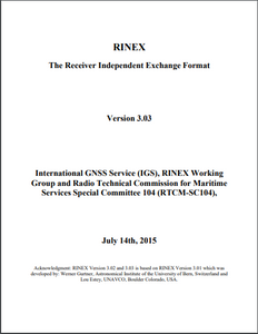 _RINEX: The Receiver Independent Exchange Format Version 3.03, 14 July 2015