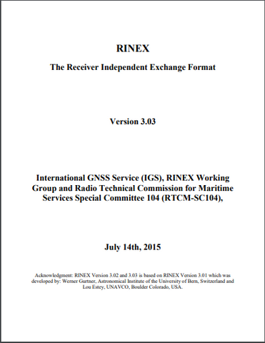 _RINEX: The Receiver Independent Exchange Format Version 3.03, 14 July 2015